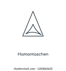 Hamantaschen concept line icon. Linear Hamantaschen concept outline symbol design. This simple element illustration can be used for web and mobile UI/UX.