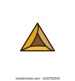 Hamantaschen cookies filled outline icon, line vector sign, linear colorful pictogram isolated on white. Jewish food symbol, logo illustration. Pixel perfect vector graphics
