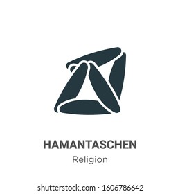 Hamantaschen glyph icon vector on white background. Flat vector hamantaschen icon symbol sign from modern religion collection for mobile concept and web apps design.