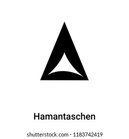Hamantaschen icon vector isolated on white background, logo concept of Hamantaschen sign on transparent background, filled black symbol