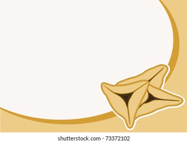 Hamantaschen Oznei Amman  traditional jewish Purim holiday cookie. Vector ilustration