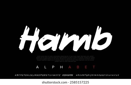 Hambelo vector font alphabet with numbers