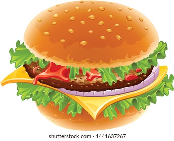 Hamberger isolated on white background. illustration vector