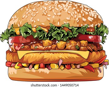 Hambergers junk food vector element of street food