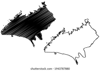 Hamblen County, State Of Tennessee (U.S. County, United States Of America) Map Vector Illustration, Scribble Sketch Hamblen Map