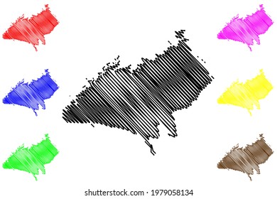 Hamblen County, State Of Tennessee (U.S. County, United States Of America) Map Vector Illustration, Scribble Sketch Hamblen Map