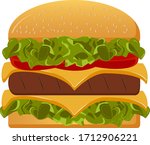 Hambuger - Vector and Illustration for menus brochure poster and fast foodicon. Isolated on white background.