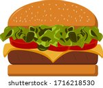 Hambuger - Vector and Illustration for menus brochure poster and fast foodicon. Isolated on white background.