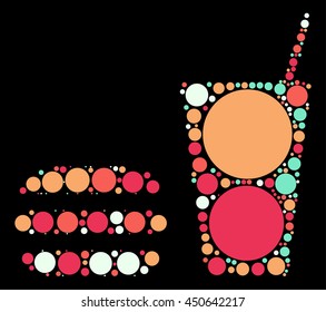 Hamburg beverages shape vector design by color point