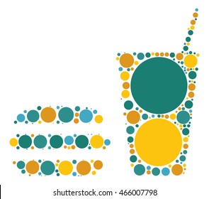 Hamburg beverages shape vector design by color point