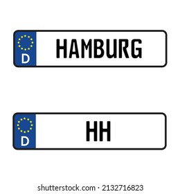 Hamburg Car License Plate - Vehicle registration plates of Germany