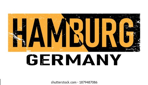 Hamburg city calligraphy vector logo badge t-shirt design