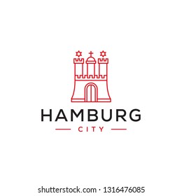 hamburg city icon logo design