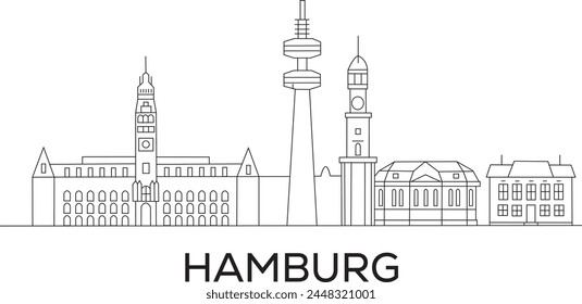 Hamburg City Line Draw Free Vector