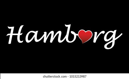 Hamburg City Logo Type Writing, Black and White