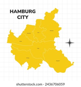 Hamburg City map illustration. Map of the city in Germany