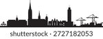 Hamburg. The city skyline. design Vector black silhouette
