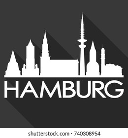 Hamburg Flat Icon Skyline Silhouette Design Stock Vector (Royalty Free ...