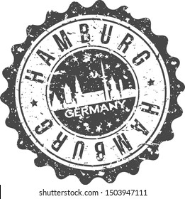 Hamburg Germany City Skyline. Silhouette City. Design Vector. Famous Monuments.