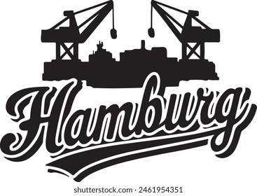 Hamburg Germany Ship Silhouette Vector