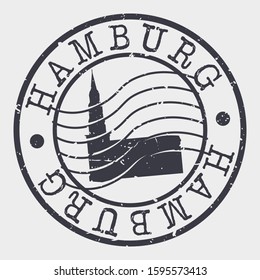 Hamburg Germany Stamp Postal. Silhouette Seal. Passport Round Design. Vector Icon. 