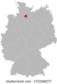 Hamburg isolated on Germany map. Business concepts and backgrounds.