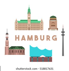 Hamburg Landmarks Skyline