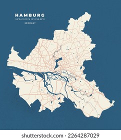 Hamburg map vector poster flyer	