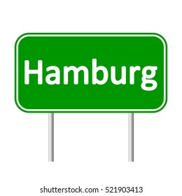 Hamburg road sign isolated on white background.