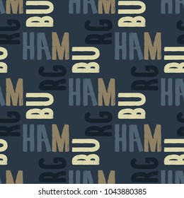 Hamburg seamless pattern. Autentic artistic design for background.