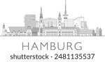 Hamburg skyline cityscape vector illustration