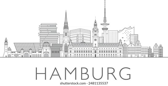 Hamburg skyline cityscape vector illustration