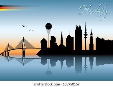 Hamburg skyline - vector illustration