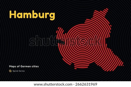 Hamburg Spiral Pattern Map with Hamburg Capital