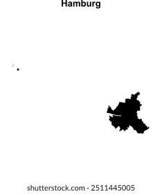 Mapa en blanco del estado de Hamburgo