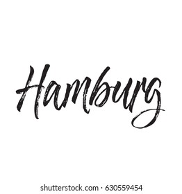 hamburg, text design. Vector calligraphy. Typography poster. Usable as background.