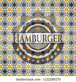 Hamburger arabic style emblem. Arabesque decoration.