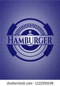 Hamburger badge with jean texture
