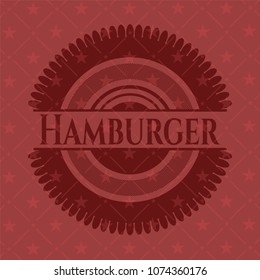  Hamburger badge with red background