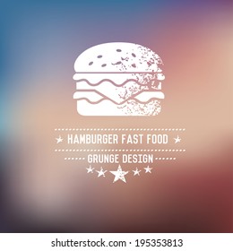 Hamburger badge,grunge vector