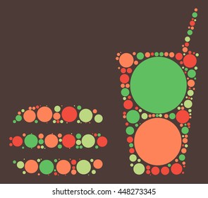 Hamburger beverages shape vector design by color point