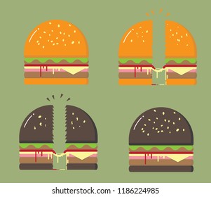 hamburger and black hamburger