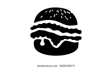 hamburger , black isolated silhouette