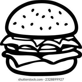 Dibujo vectorial monocromo de los contornos negros de Hamburgo