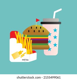 A hamburger, a box of fries, a cup of milk shake are one of my favor food. It is easy to use and design your own clip art, sticker, pattern, t-shirt,  poster, card, home deco and more.