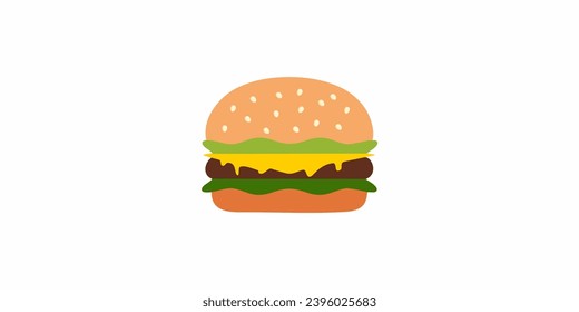 hamburger bread icon logo design