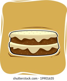 hamburger in brownish background	