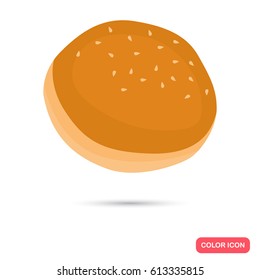 Hamburger bun color flat icon for web and mobile design