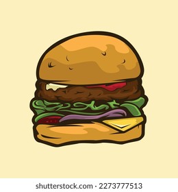 hamburguesa con bollo y patata