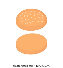 Hamburger buns. Bakery product. Bun. Vector illustration. EPS 10.